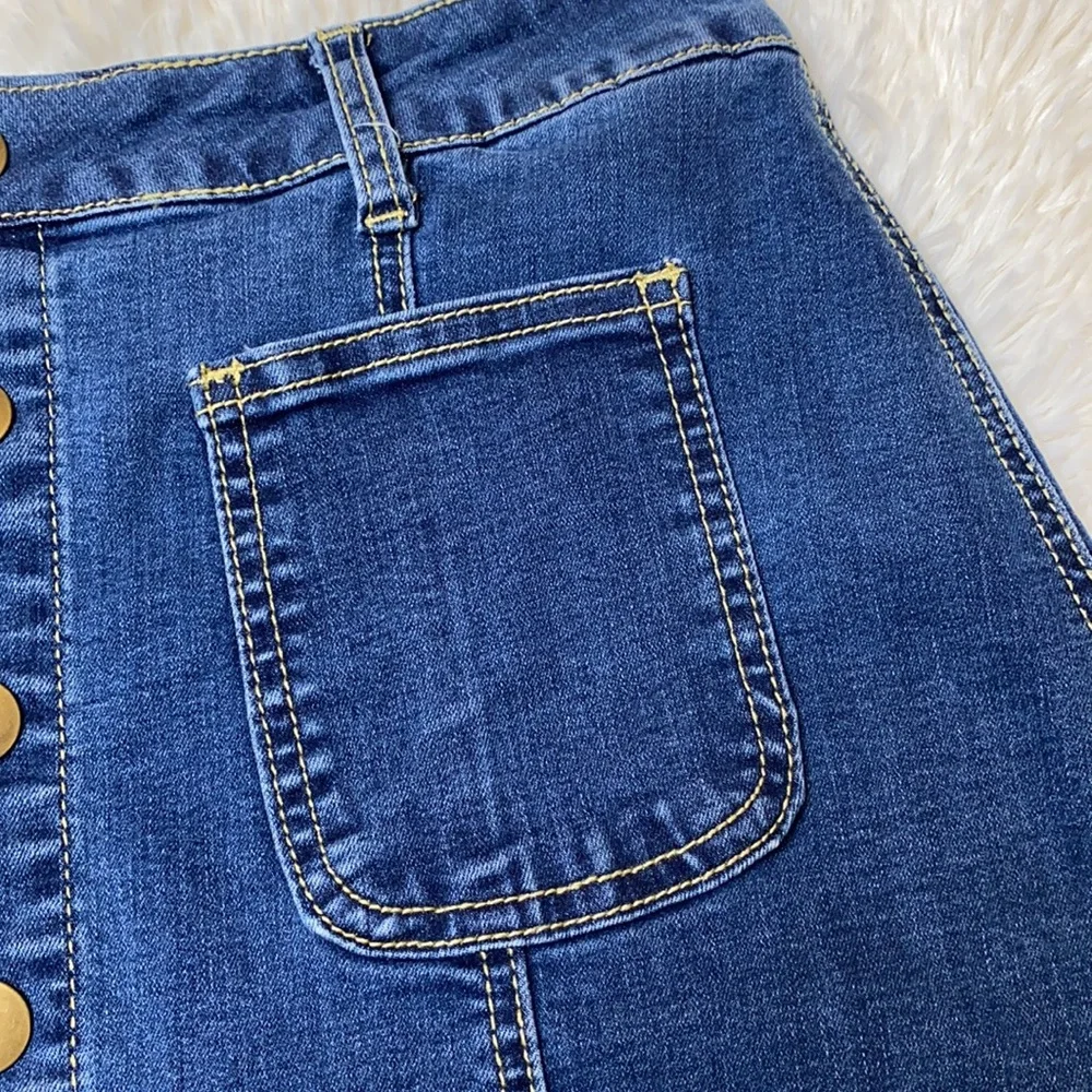Altar'd State Denim Button Down Mini Skirt Small